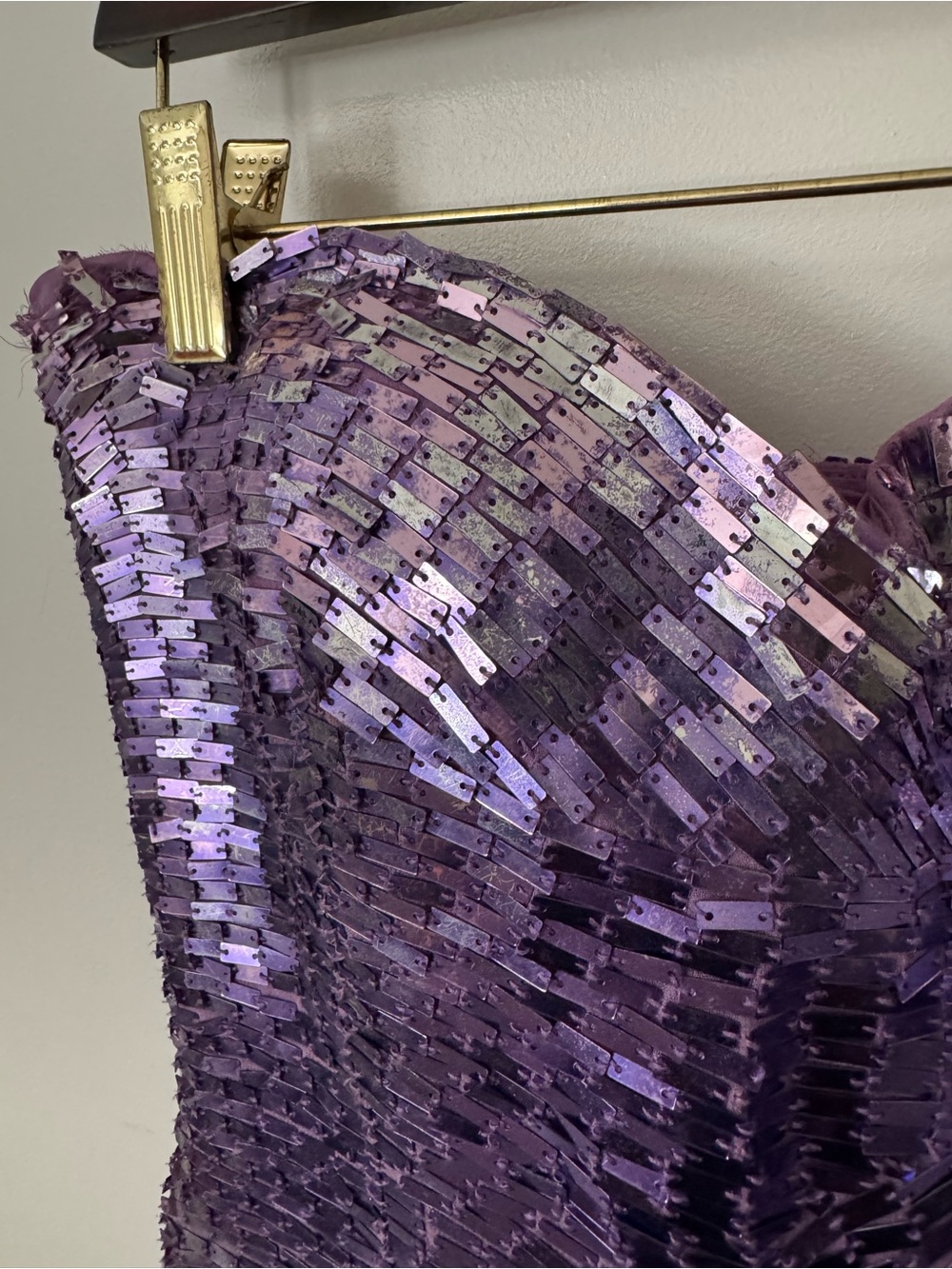 Sherri Hill Purple Sequin Strapless Mini Dress Size 6 - Picture 4 of 10